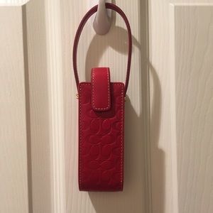 FINAL PRICE - EUC Coach leather case - red